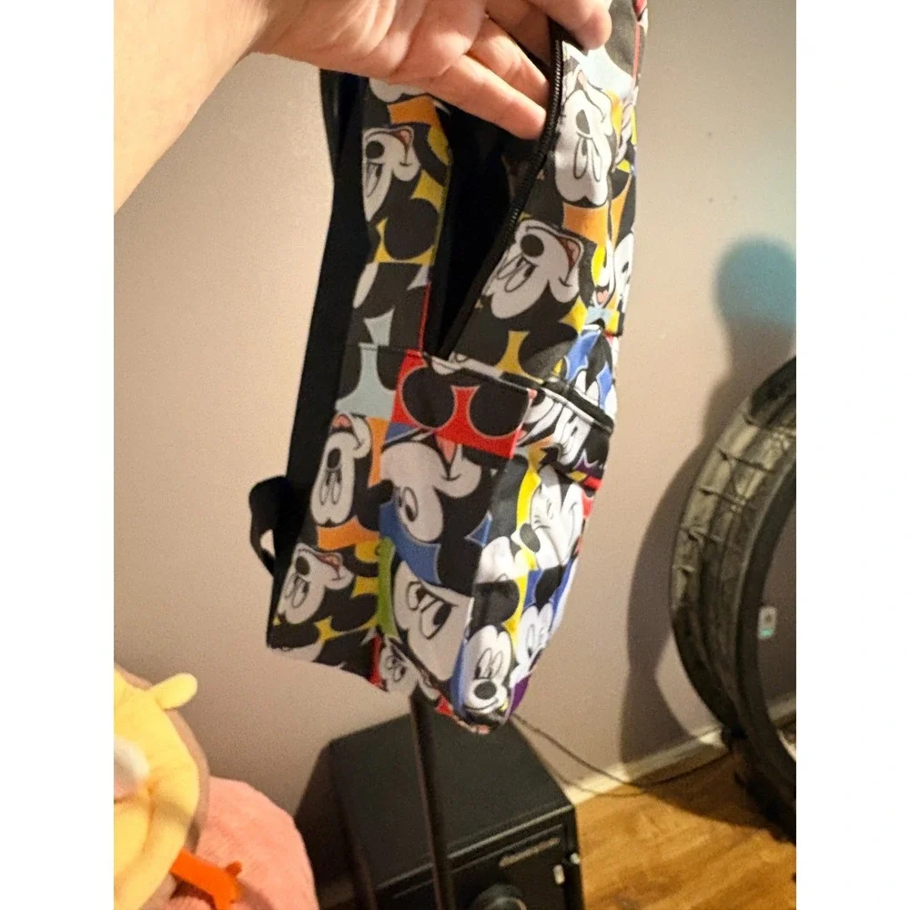 Back to School Backpack - Mickey Mouse!! Black, Med Siz Backpack Front Pocket